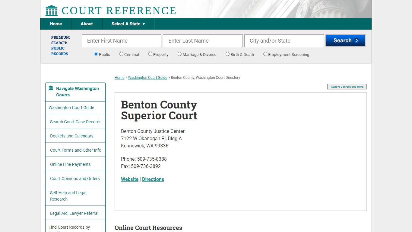 Benton County Superior Court - CourtReference.com